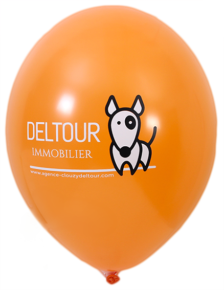 Ballon-publicitaire-Deltour-Immobilier impression logo 2 couleurs